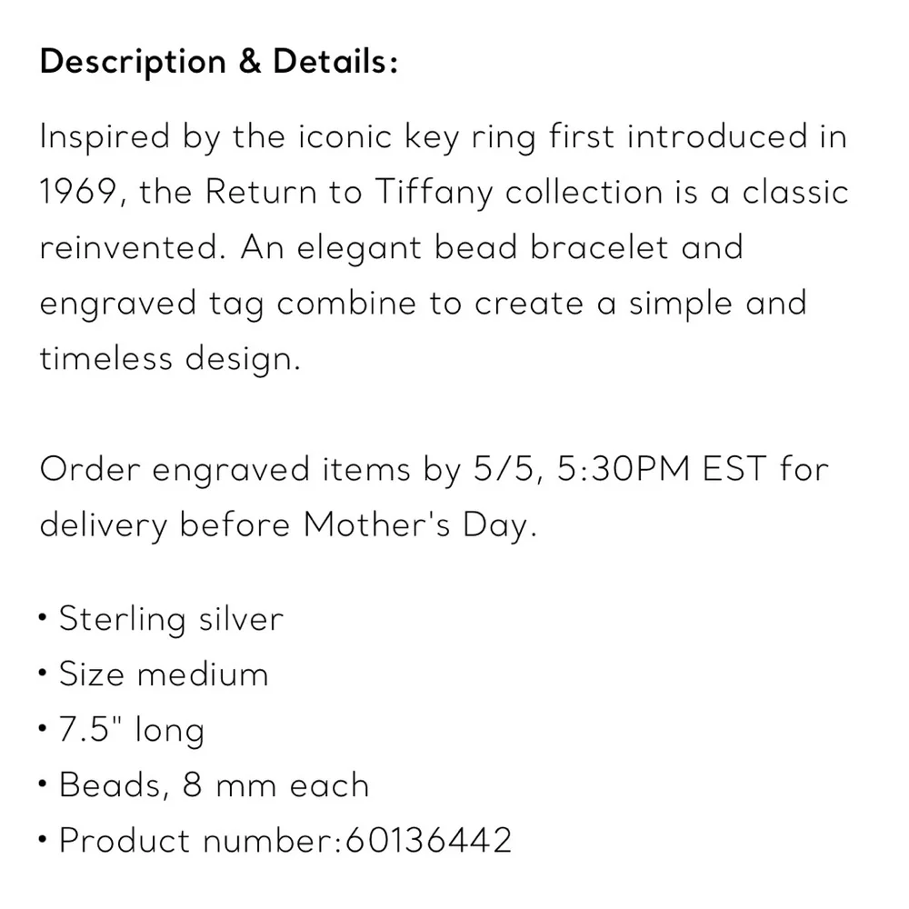 Return to Tiffany™ Heart Tag Bracelet in Silver, 8 mm - Picture 9 of 9